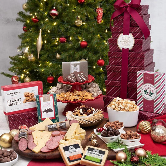 With each box unwrapped, your lucky recipient will discover artisan crackers & cheese, crunchy and irresistible gourmet popcorn, and heavenly s'mores grahams that simply melt in their mouth. This Christmas, send the Holiday Heartwarmer Premium Gift Tower and spread warmth, joy, and happiness to loved ones, friends, and family.