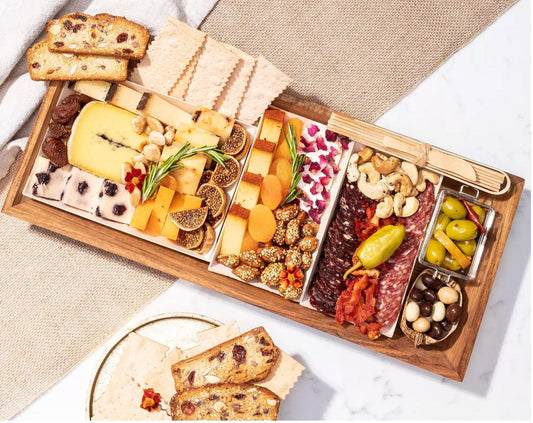 The Picnic Charcuterie Cheese Board Collection is the perfect treat whether you are gifting or hosting at home!  Featuring a unique tasting of perfectly-paired, impeccably-sourced ingredients from artisan and small batch producers around the world, each keepsake board includes the highest quality cheese, cured meats, dried fruits and nuts, chocolates and crackers.