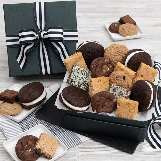 Our Santa's Cookies and Brownies Gift Box is filled with bakery-fresh cookies, brownies, and whoopie pies that are so fresh and delicious they'll want to skip dinner! The perfect gift for all ages, you'll want to send one to everyone on your holiday gift list!