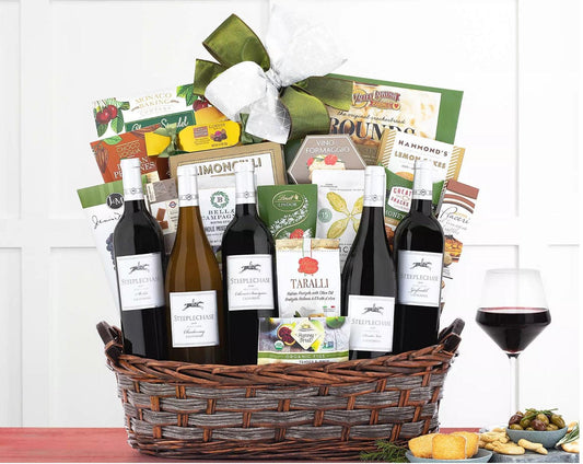 Steeplechase Wine and Dine Gift Basket - The Basket Company